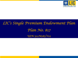 Single Premium Endowment Plan No. 817