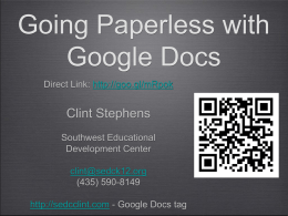 Going Paperless with Google Docs 2013 PowerPoint