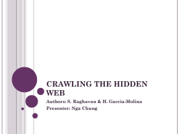 CRAWLING THE HIDDEN WEB Authors