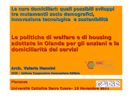 Le politiche di welfare e di housing adottate in Olanda per gli
