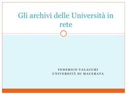 Gli archivi delle Università in rete - e-LIS