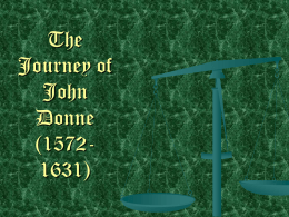 The Journey of John Donne (1572
