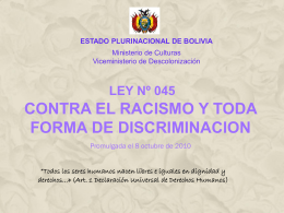 Ley N45 contra el racismo y toda forma de discriminación