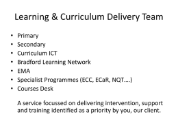 Learning & Curriculum - Bradford Schools Online