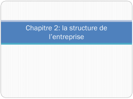 Chapitre 2: la structure de l`entreprise
