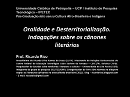 AULA cânone literário - PÓS UCP-IPETEC - 10.2014