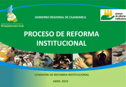 PROCESO DE REFORMA INSTITUCIONAL GOBIERNO REGIONAL
