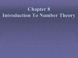 Chapter 8 Introduction To Number Theory Prime