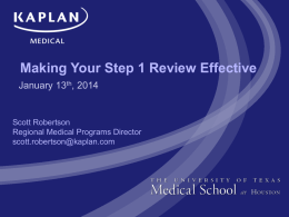 Making Your Step 1 Review Effective 2014 shared version