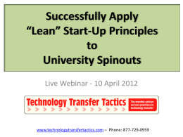 Lean - Tech Transfer Central