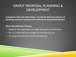 Grant Proposal Planning & Development Presentation