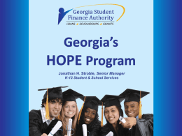 HOPE Award Amounts - Georgia Southwestern State University