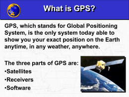 What is GPS? - GSS ESER Program