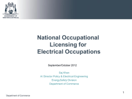 NOLS Consultation sessions 2012 Electrical