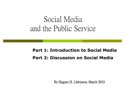 Social Media and Canada Public Service