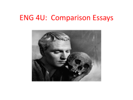ENG 4U: Comparison Essays