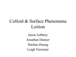 Colloid & Surface Phenomena Loition