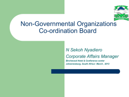 Introduction:NGOs Coordination Board