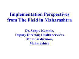 Implementation Perspectives from the Field in Maharashtra