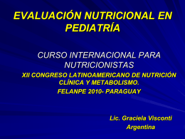 evaluación nutricional en pediatría nuevos lineamientos