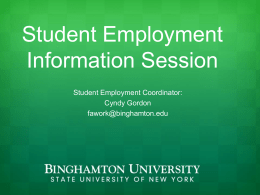Student Employment Information Session