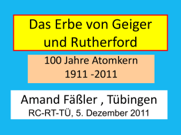 Das Erbe von Geiger und Rutherford