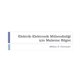 Direnç - Erciyes Üniversitesi | Elektrik Elektronik Mühendisliği
