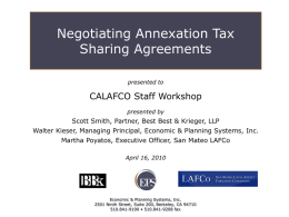 Negotiating Annexation Tax Sharing Agreements