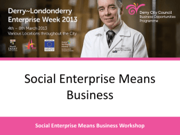 Social Enterprise Means Business Workshop