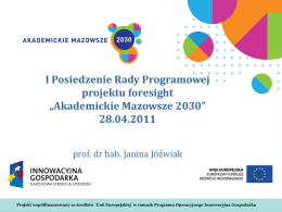Prezentacja Prof. Janiny Jóźwiak