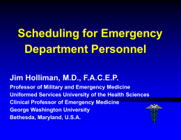 Scheduling for Emergency Department Personnel