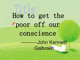 How to get the poor off our conscience