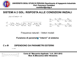 Risposta dei sistemi a 2 GDL - Dipartimento di Ingegneria Industriale