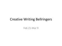 Creative Writing Bellringers
