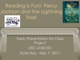 Reading is Fun!- Percy Jackson and the Lightning Thief