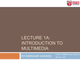 Lecture 1a: introduction to multimedia