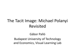 The Tacit Image: Michael Polanyi Revisited