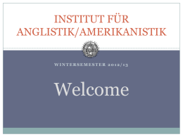 Orientierung - Institut für Anglistik/Amerikanistik