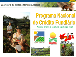 PNCF - Programa Nacional de Crédito Fundiário - FETAG-PB