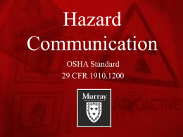 Training Presentation - Hazard Communication