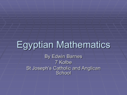 Egyptian Maths - Learning Wrexham