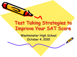 Test taking strategies to improve SAT scores