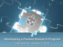 Developing A Funded Research Program
