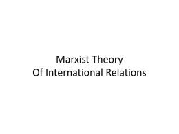 Marxist Theory Of International Relations