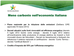 La decarbonizzazione dell`economia italiana