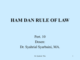 HAM DAN RULE OF LAW