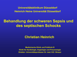 septischer Schock - Universitätsklinikum Düsseldorf