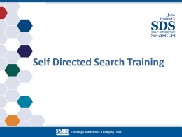 Self-Directed Search®, 5th Edition (SDS®)