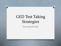GED Test Taking Strategies