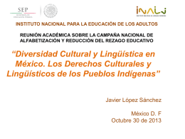 Diversidad Cultural y Lingüística en México. Los